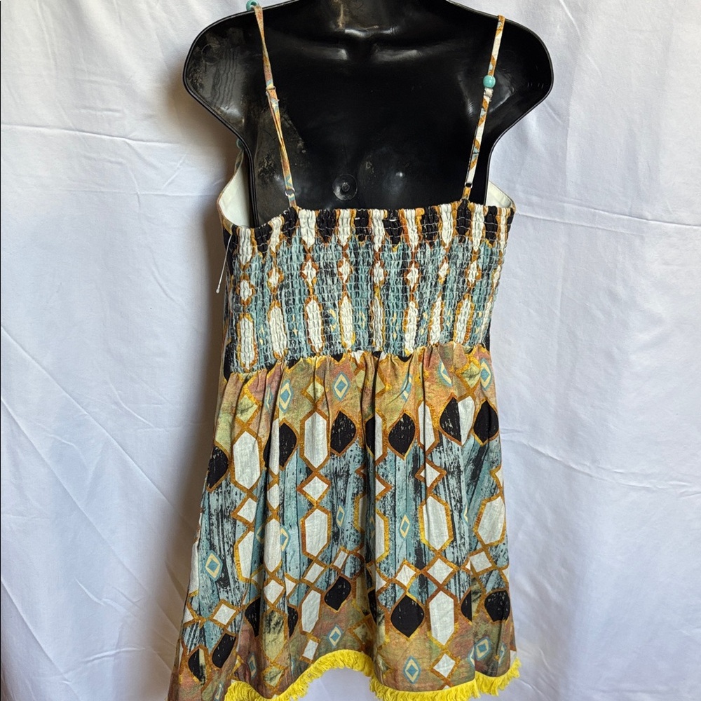 Christian Lacroix Multicolor Geometric Mini Dress with Fringe - Picture 2 of 8